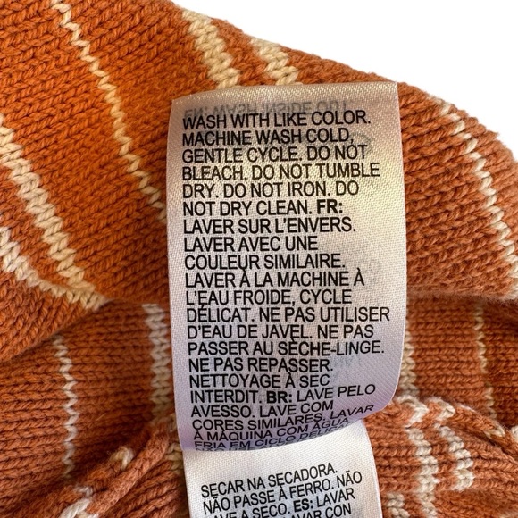 ROXY Turning Out Hooded Sweater – Orange Stripe (Size Small) - Picture 6 of 8